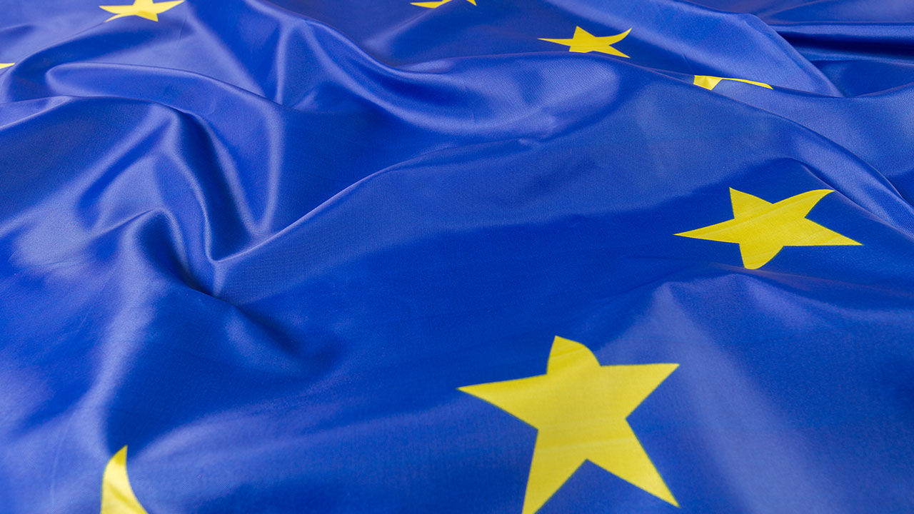 Flaga Unii Europejskiej, zbliżenie na gwiazdkę