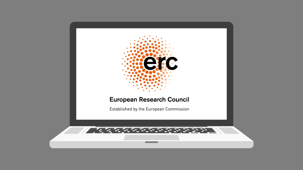 Logo ERC wyświetlone na ekranie laptopa