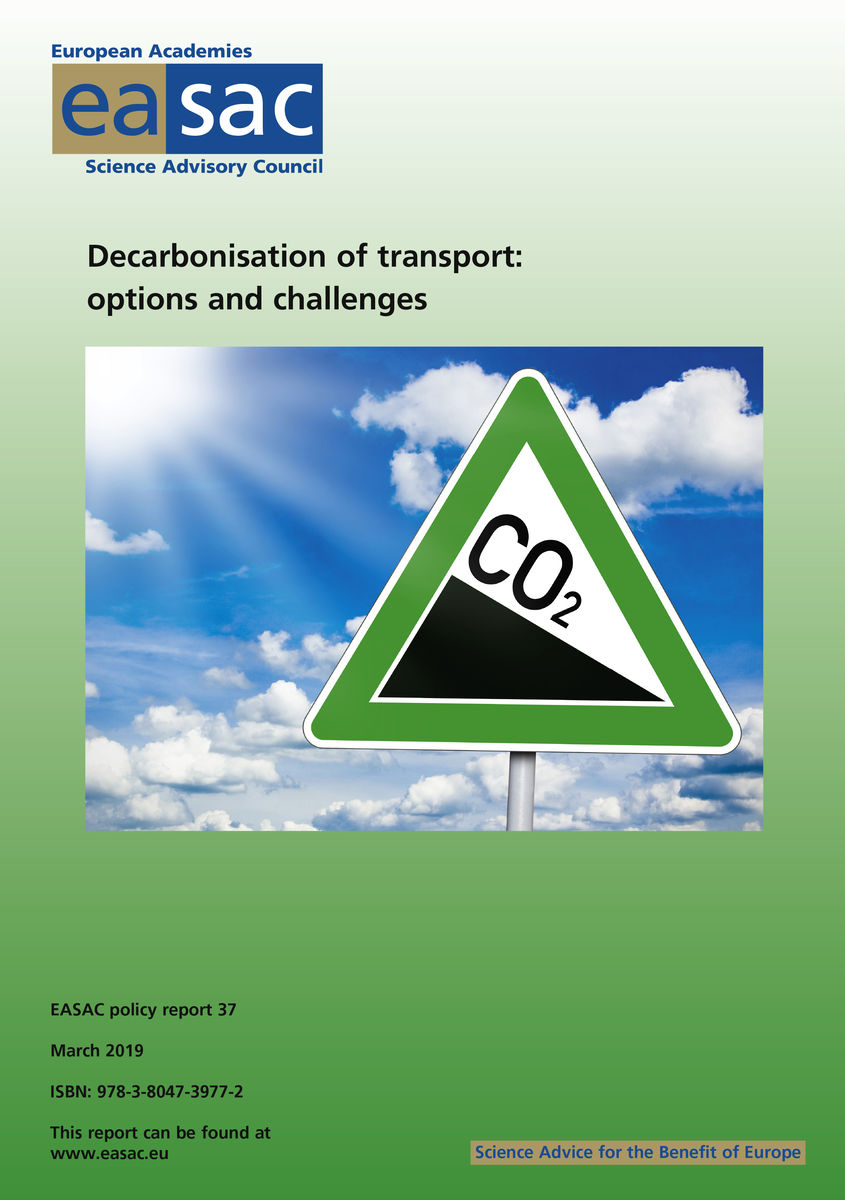 Okładka raportu. Znak drogowy z napisem CO2 na równi pochyłej