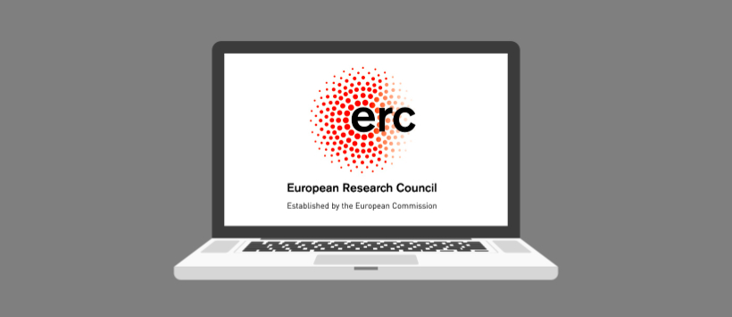 Logo ERC wyświetlone na ekranie laptopa