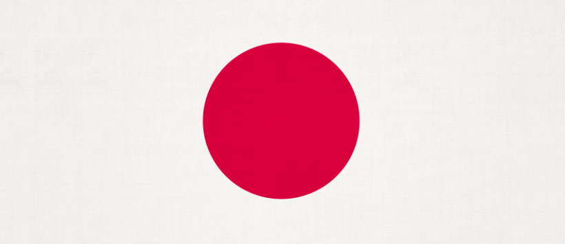 Flaga Japonii z wyrazistą strukturą tkaniny